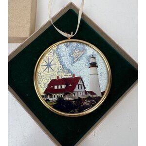 Lovell Designs Portland Head Light Maine Compass Latitude Ornament Lighthouse